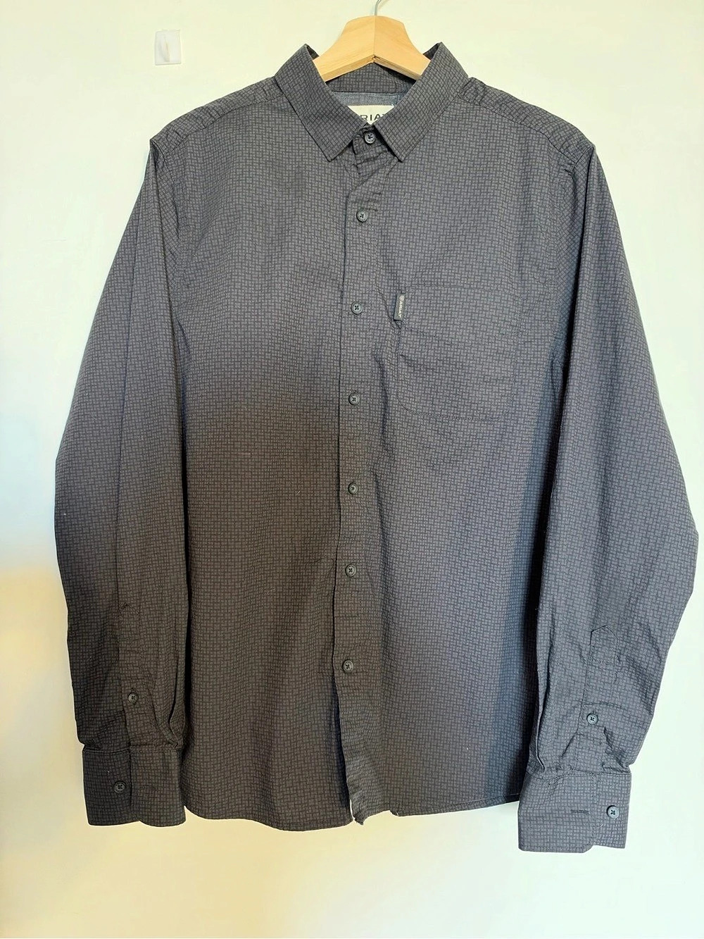 Ariat P34342-Mns Michael Morn Checkered Button Down in Gray Large